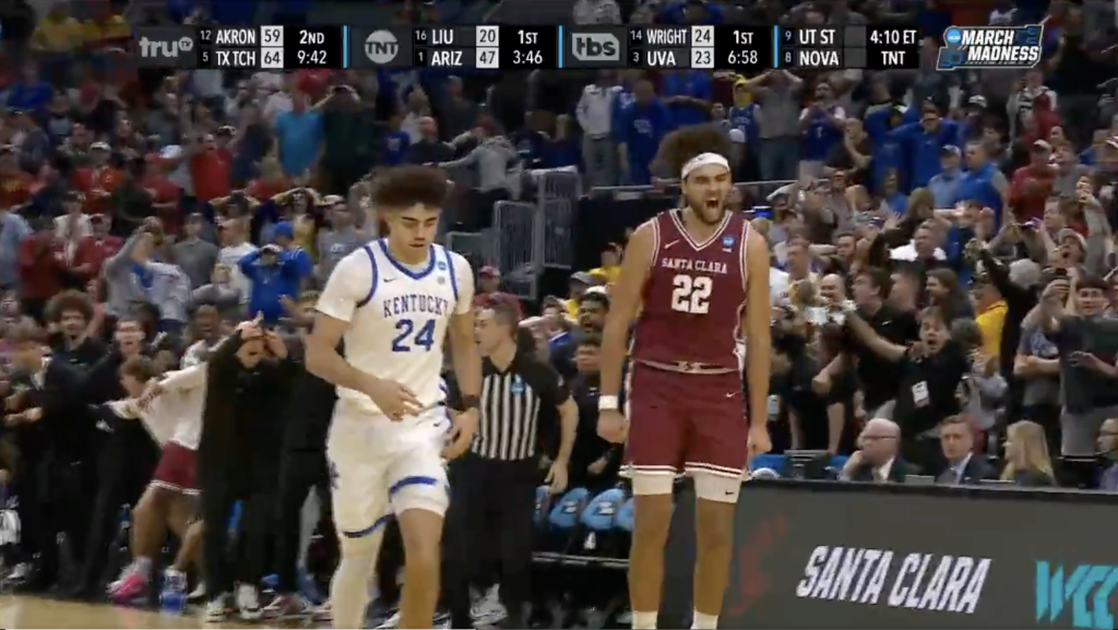 CBS captures Santa Clara coach not granted timeout at end of regulation