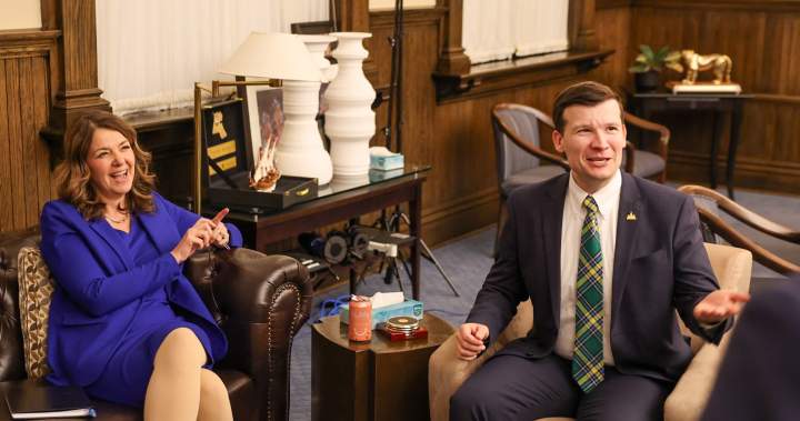 Alberta’s ‘infamous’ golden cat statue sparks legislature hissing match