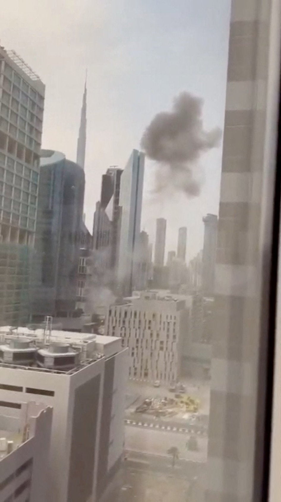 Debris from an intercepted drone came down in a financial district