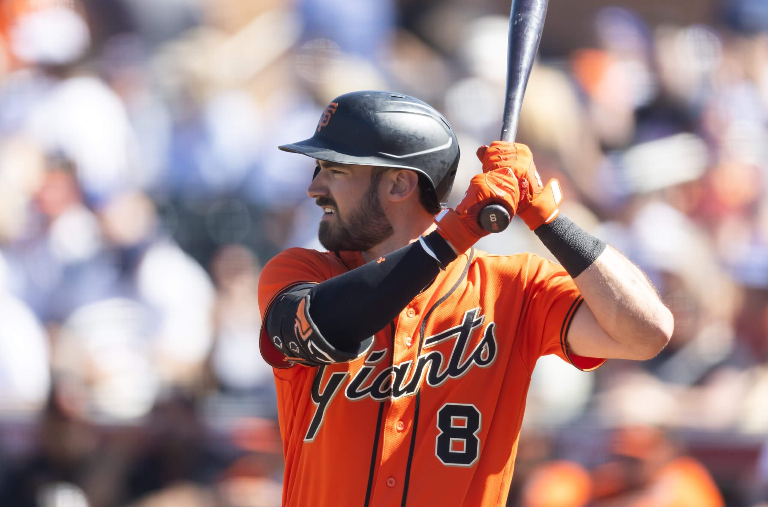 San Francisco Giants first baseman Bryce Eldridge against Team USA during a spring training game at Scottsdale Stadium.