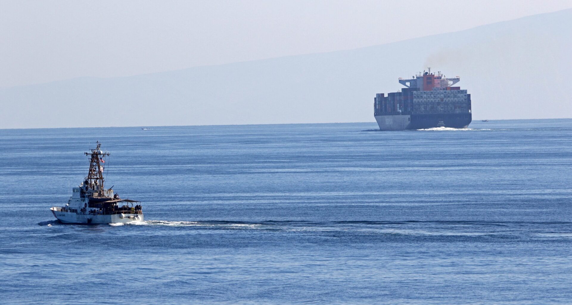 A US Coast Guard cutter transits the Strait of Hormuz on Dec. 2, 2020 (Indra Beaufort/Navy/Wikimedia Commons)