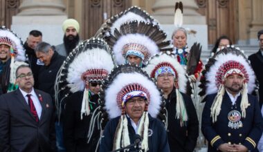 First Nations leaders show opposition to separatism at Alberta Legislature