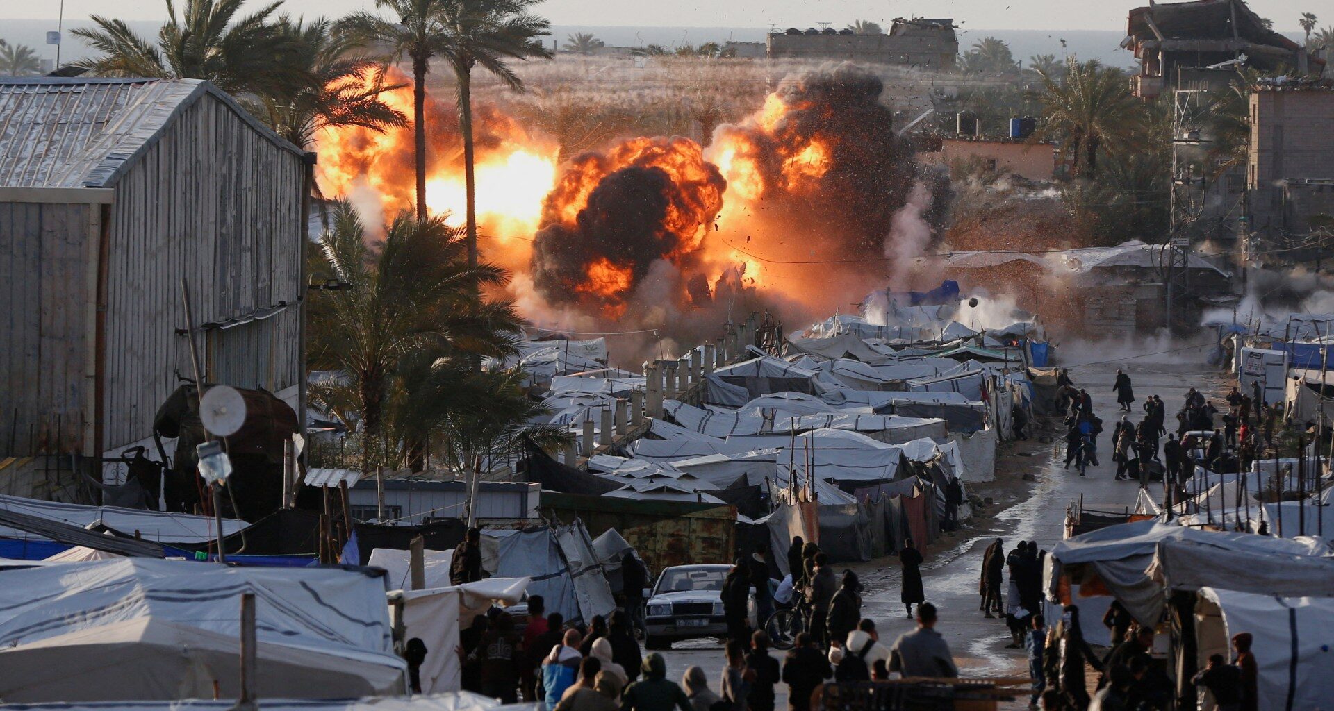 Video shows Israeli strike hitting displacement camp in Gaza | Gaza
