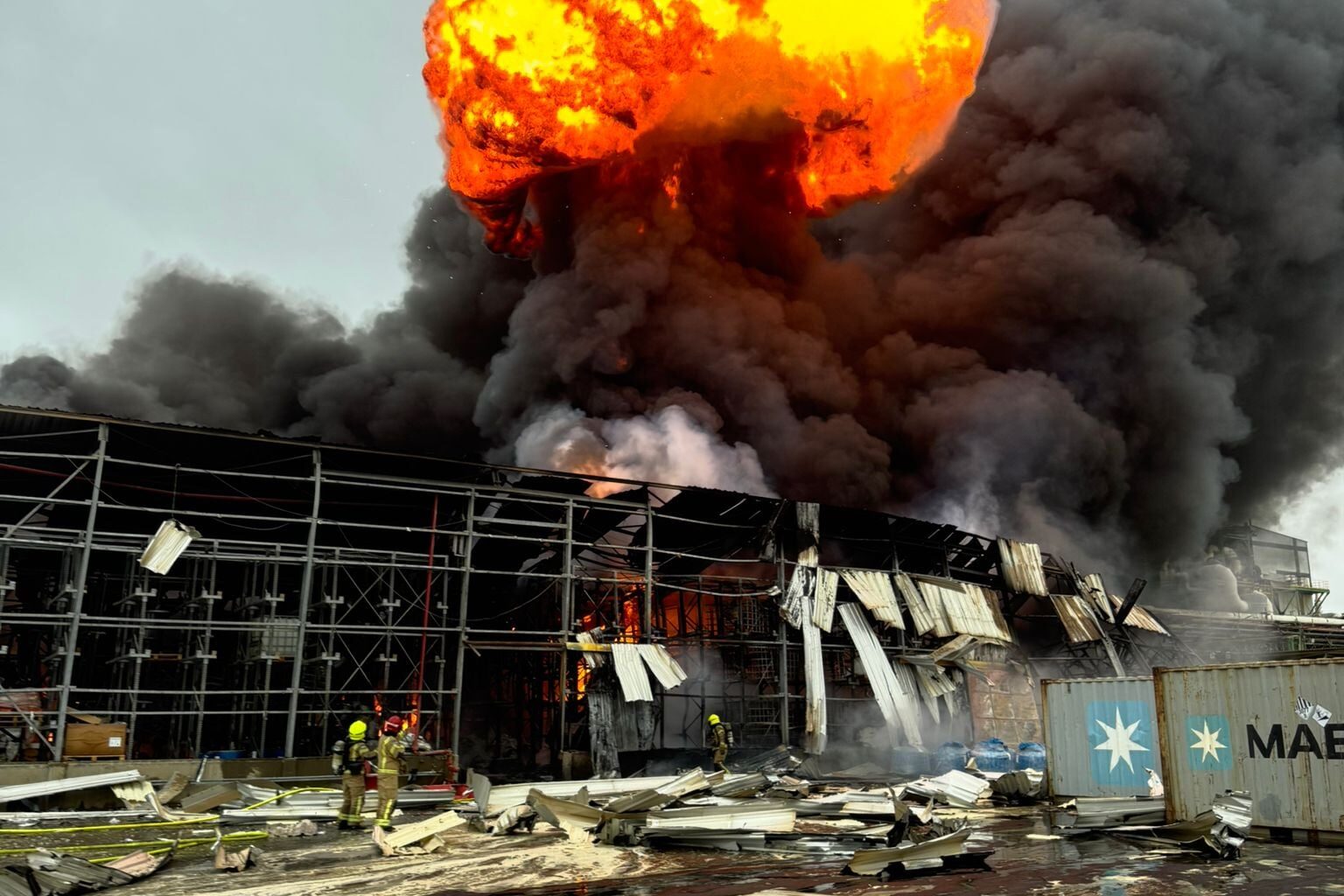 Iranian missile attack sparks blaze in chemical plant, fears of hazardous leak