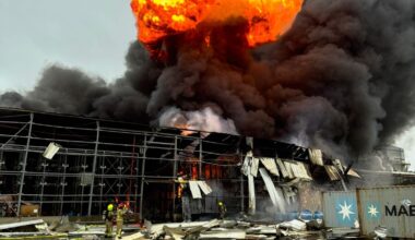 Iranian missile attack sparks blaze in chemical plant, fears of hazardous leak