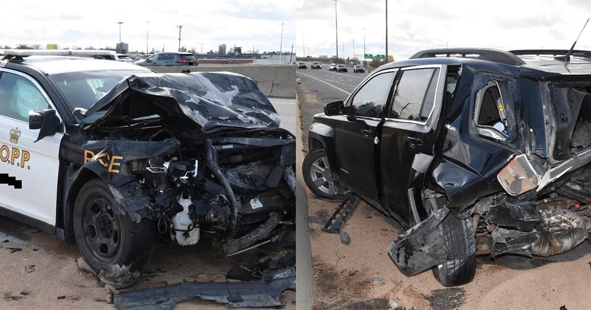 SIU not charging OPP officer who rear-ended stopped SUV on Hwy. 400 and injured two people - CTV News