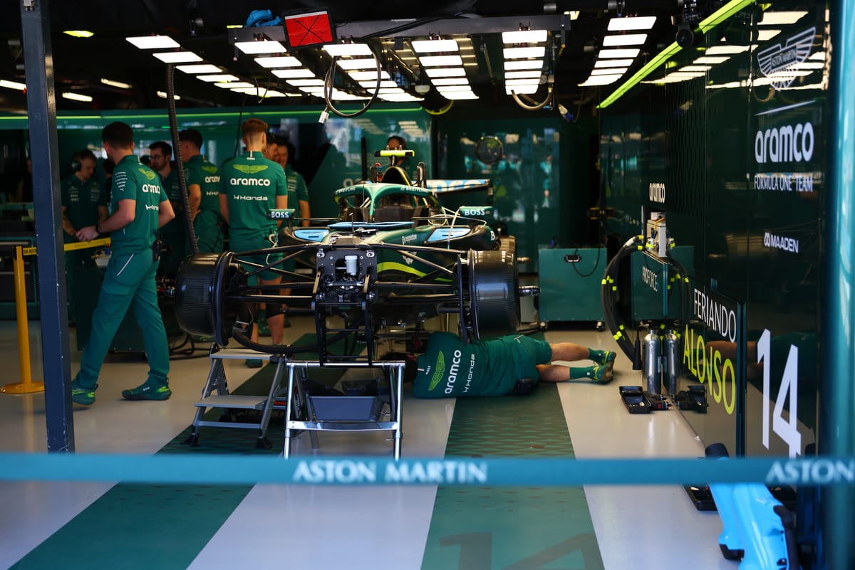 Aston Martin barely runs in FP1 as disastrous start continues