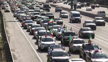 Hundreds of cars rally on Seattle-area freeways in support of US strikes on Iran