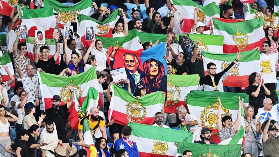 Iran fans during the AFC Women's Asian Cup Australia 2026 match between Islamic Republic of Iran and Philippines at Gold Coast Stadium on Sunday. - Albert Perez/Getty Images