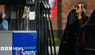 A motorist refuels a vehicle with diesel fuel at an Esso petrol station in Lutterworth, near Rugby in central England, on March 10, 2026.
