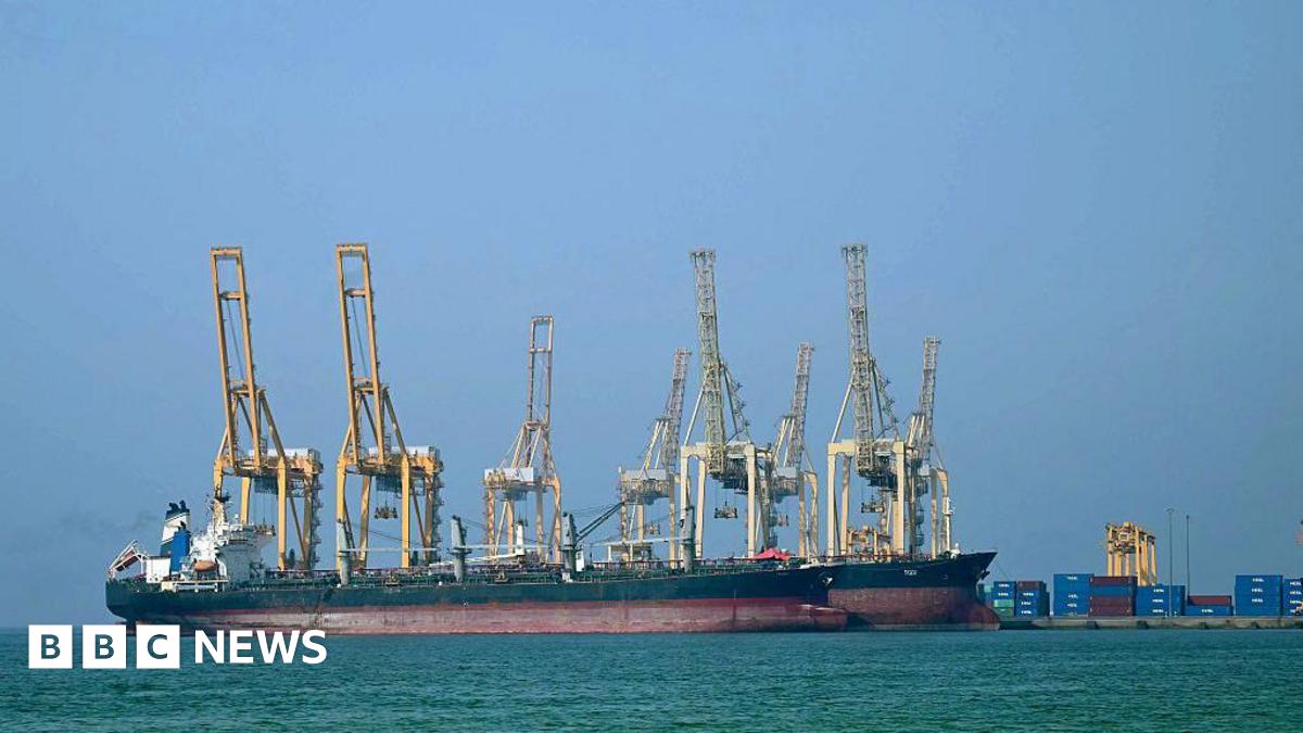 Tankers are seen at the Khor Fakkan Container Terminal, the only natural deep-sea port in the region and one of the major container ports in the Sharjah Emirate, along the Strait of Hormuz, a waterway through which one-fifth of global oil output passes on June 23, 2025.