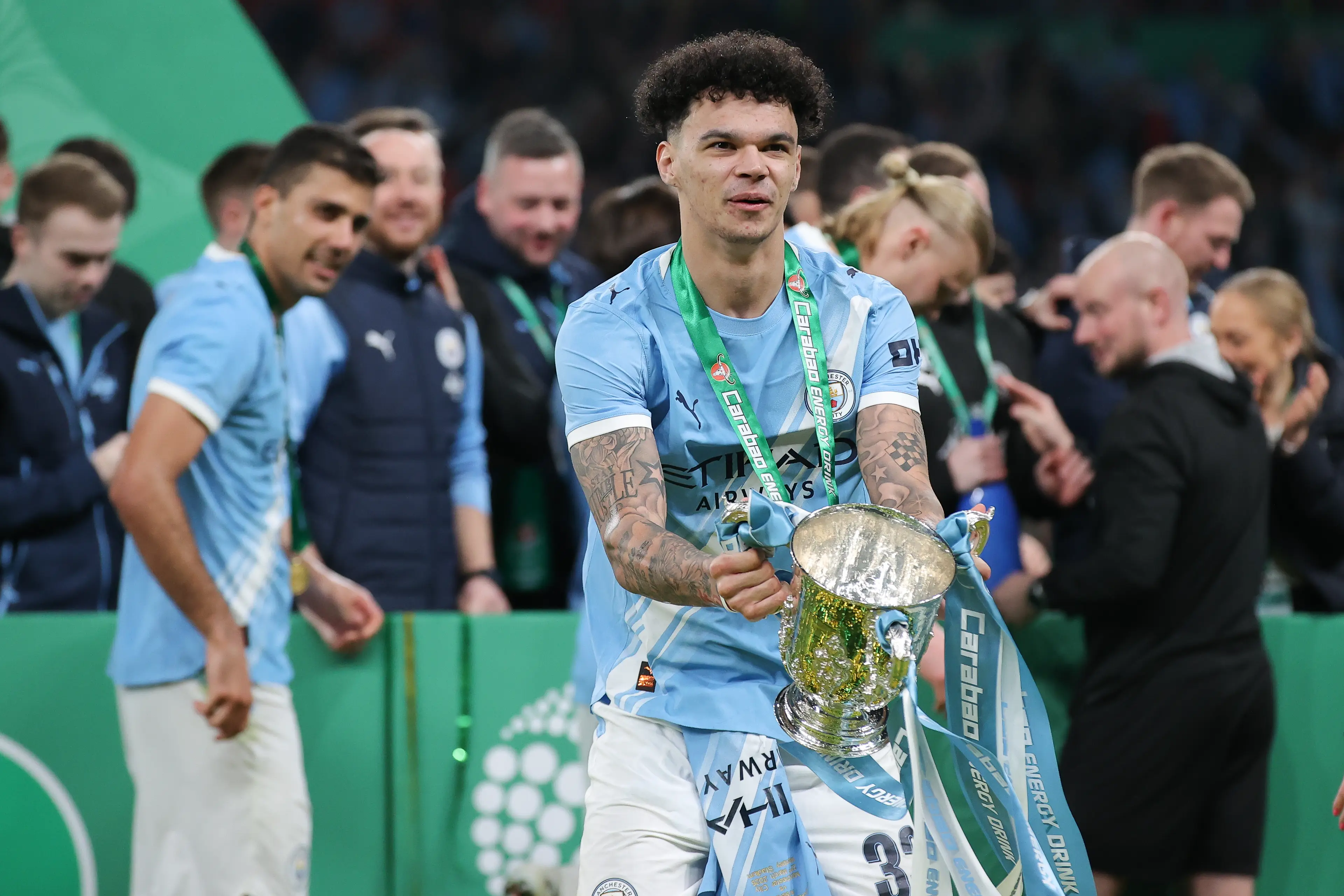 Nico O'Reilly was the hero in Manchester City's Carabao Cup final win. Image: Getty