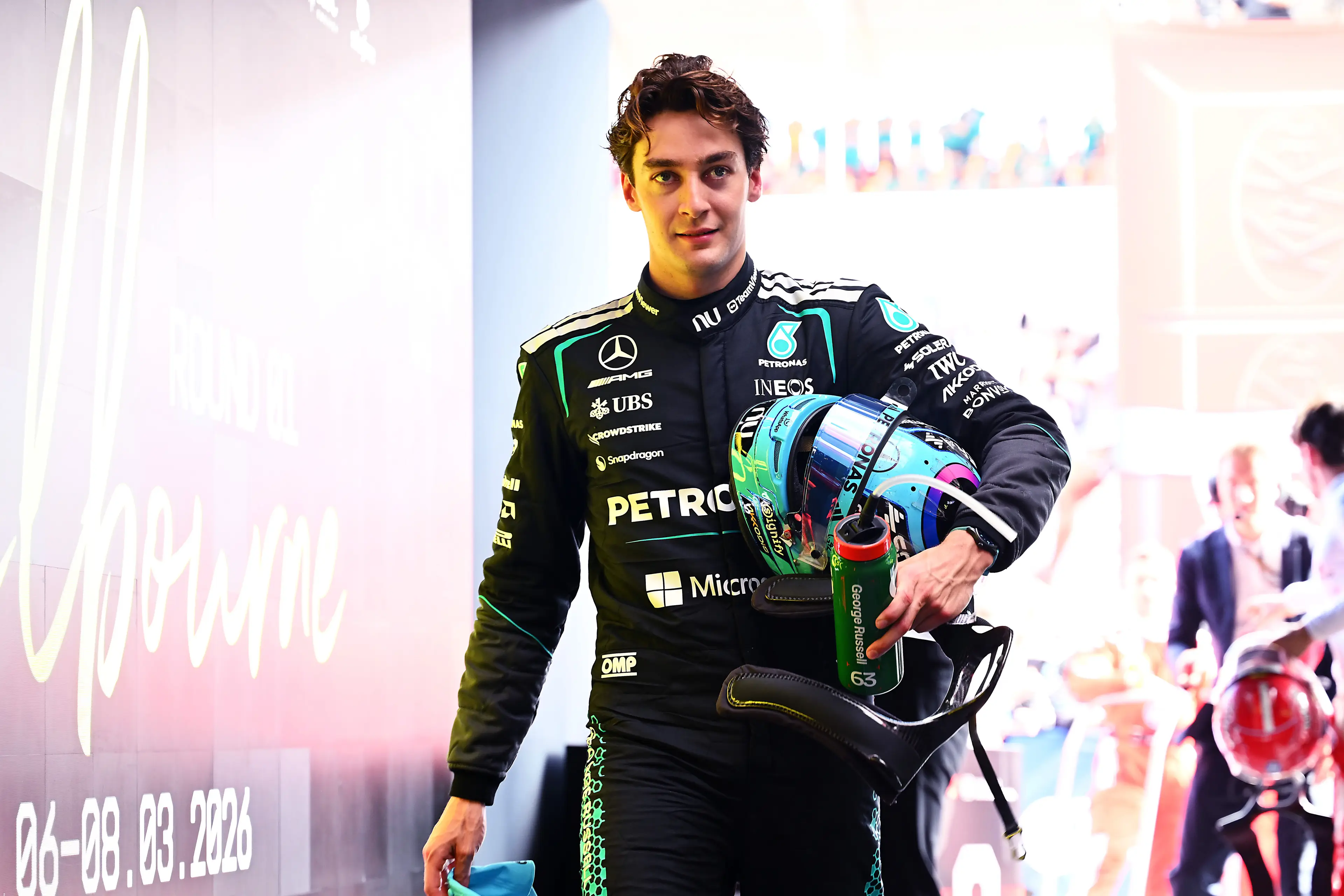 George Russell is the early favourite to win the 2026 world title. Image: Getty