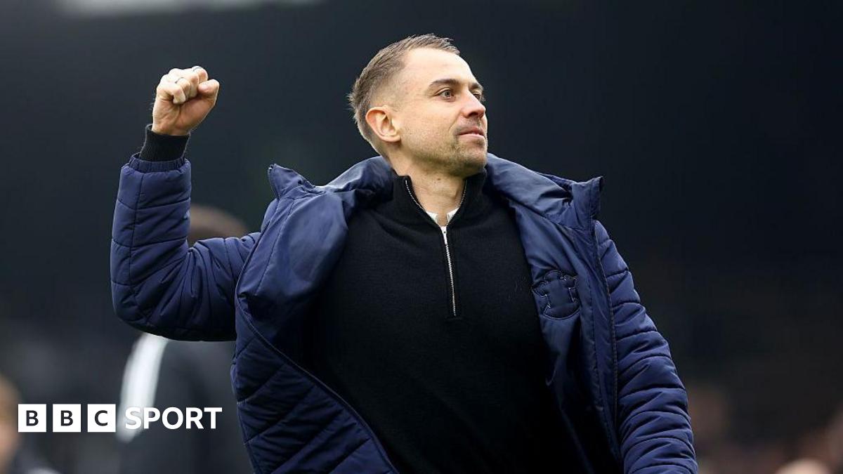 Southampton boss Tonda Eckert celebrates after his side beat Fulham in the FA Cup