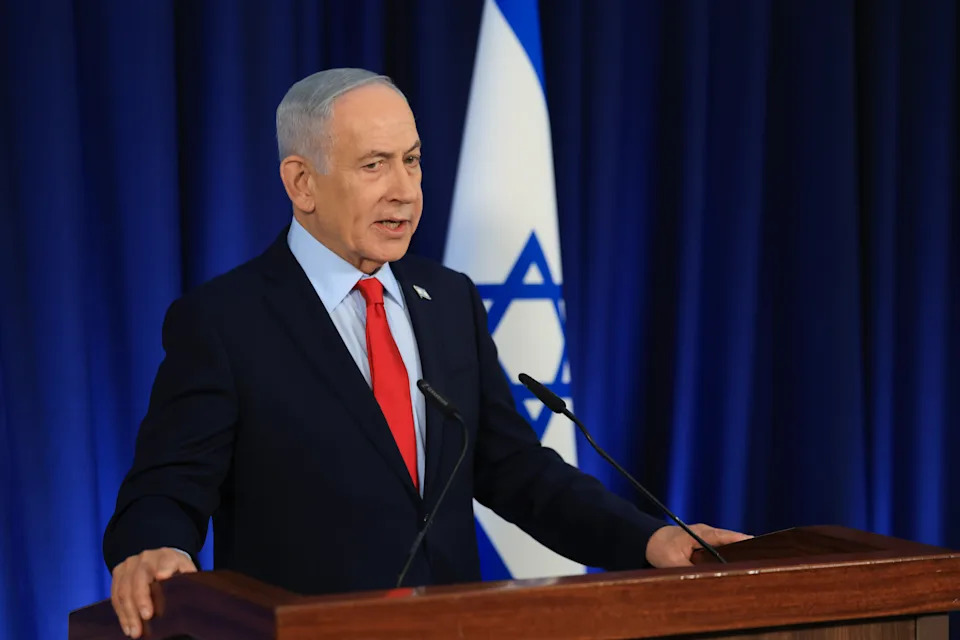 Israeli Prime Minister Benjamin Netanyahu speaks during a press conference in Jerusalem on March 19.