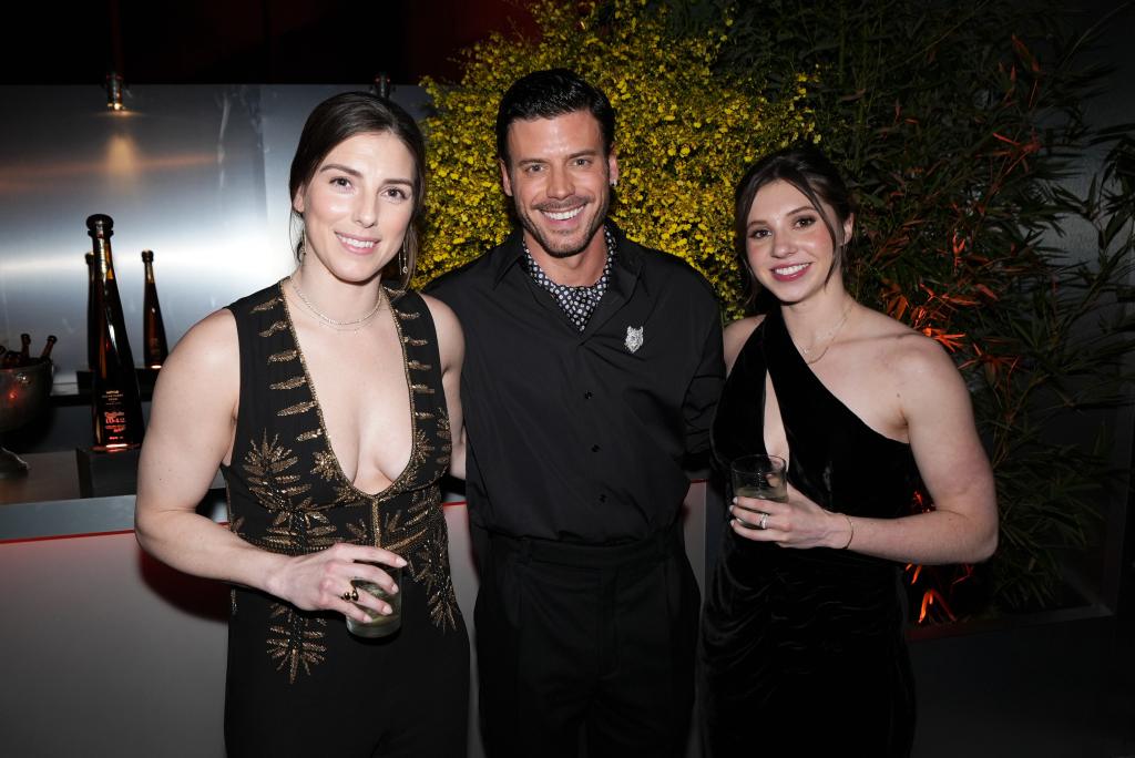 Art Imitates Life with Hilary Knight, Francois Arnaud and Hannah Bilka at the Tequila Don Julio 1942 Bar at the 2026 Vanity Fair Oscar Party.