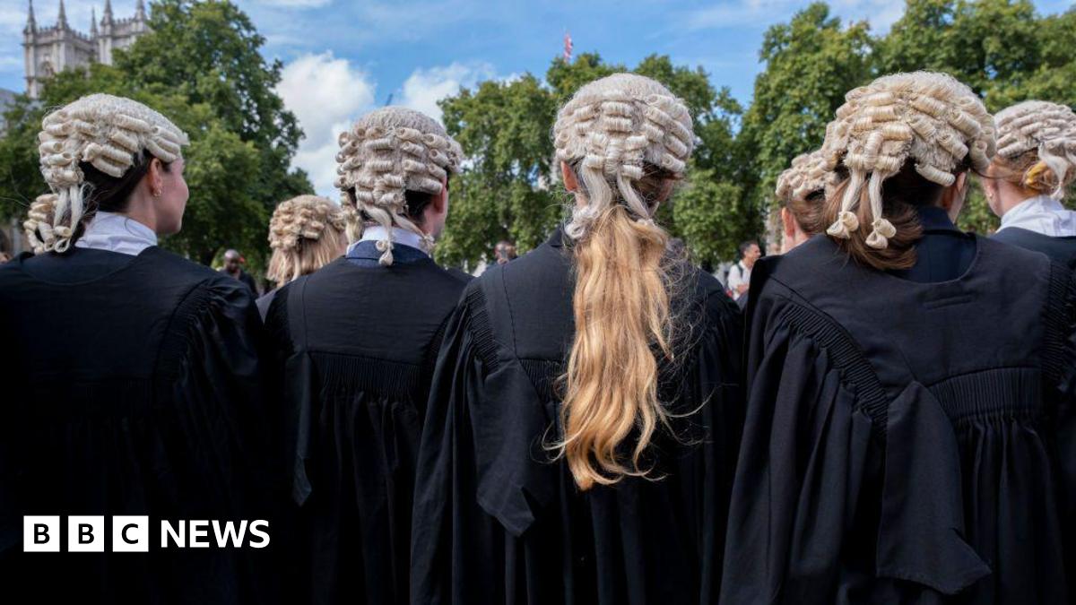 Female barristers at a rally in London in 2022