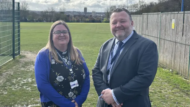 Reverend Dawn Watson, and headteacher David Elliott