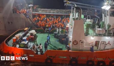 Sri Lankan navy evacuates crew members from an Iranian navy vessel