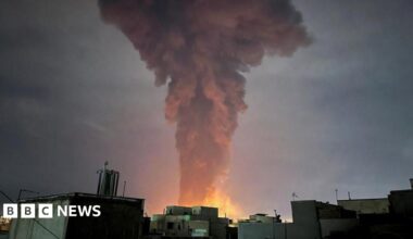 Smoke rises from a fire after a strike on Tehran