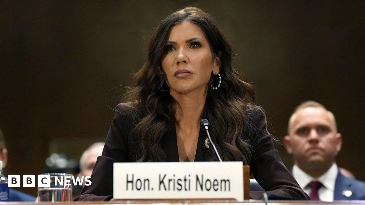 US Secretary of Homeland Security Kristi Noem testifies before the Senate Judiciary Committee in the Dirksen Senate Office Building