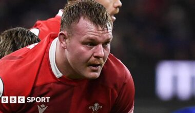 Dewi Lake of Wales prepares for a scrum