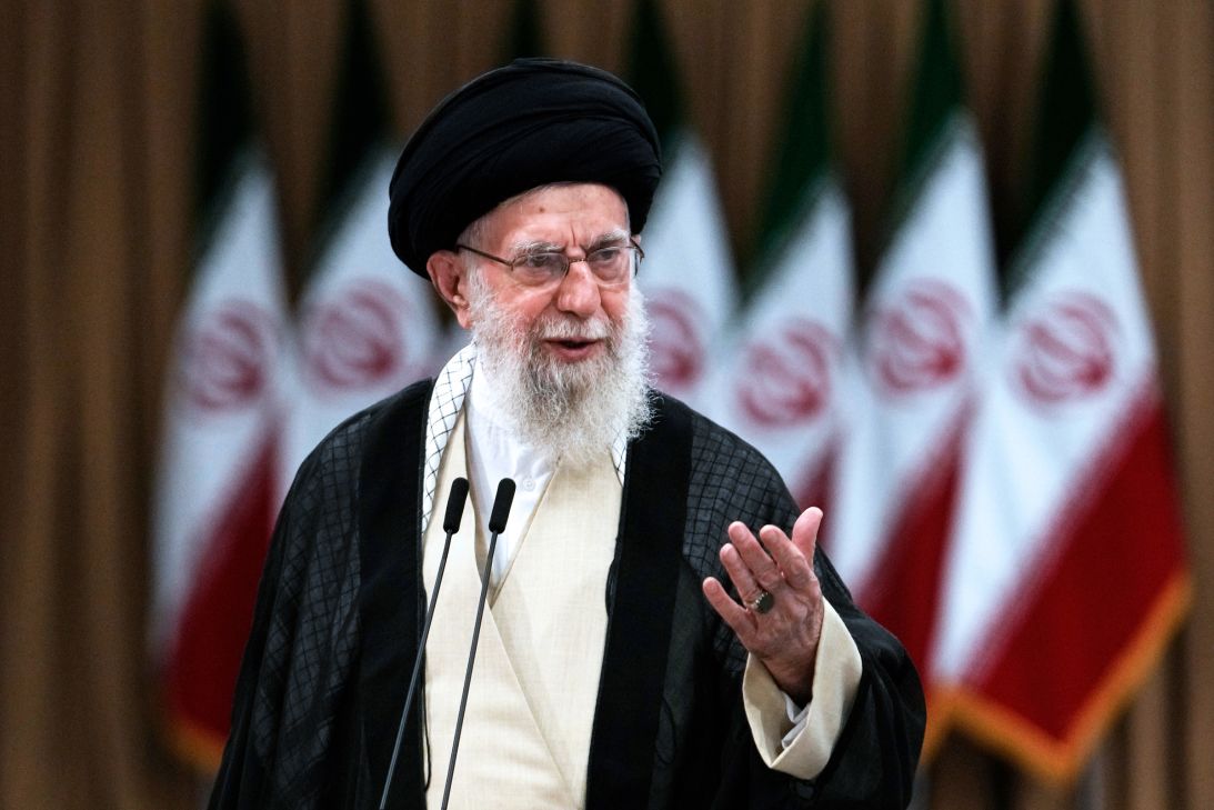 Khamenei speaks after casting his vote for the presidential runoff election in Tehran, Iran, on July 5, 2024.