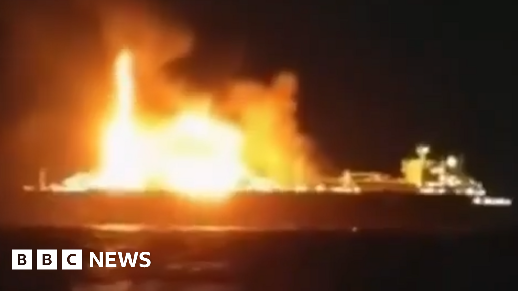 Russia blames Ukrainian naval drones as tanker sinks in Mediterranean - BBC