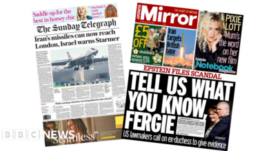 'Iran's missiles can now reach London' and 'Tell us what you know, Fergie'