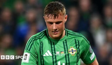 Dan Ballard playing for Northern Ireland