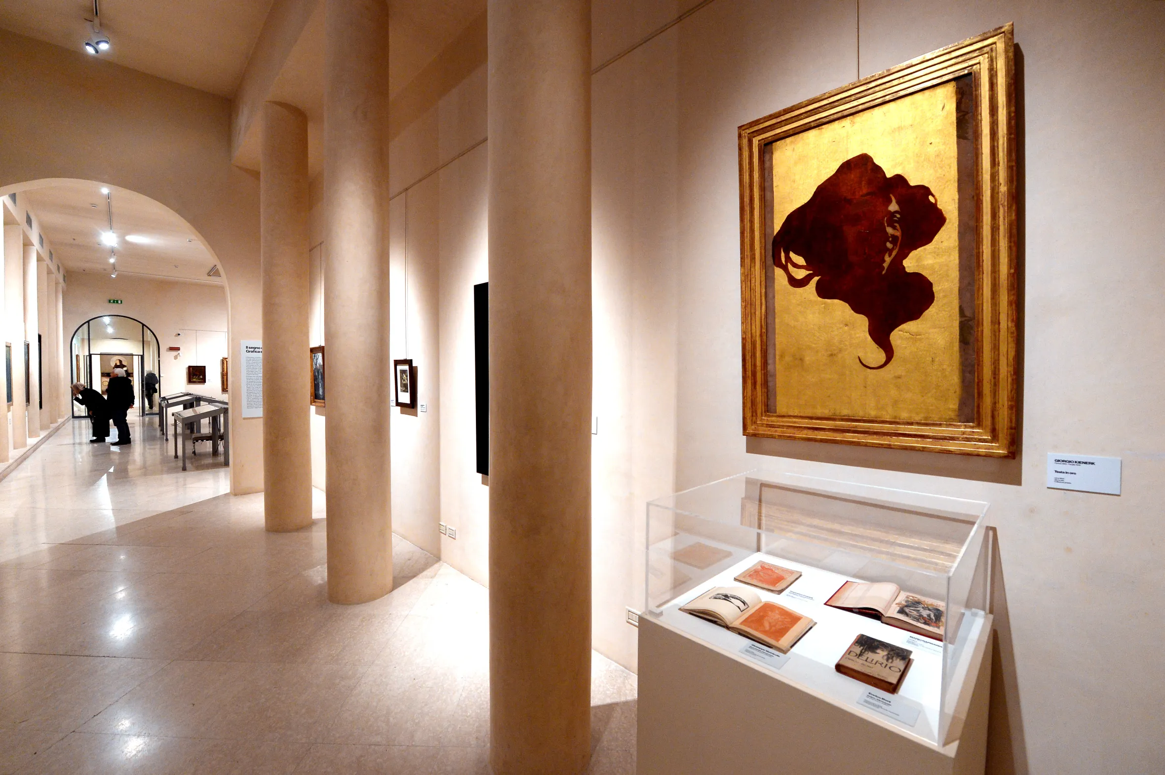 General view of the Symbolism Painting masterpieces at the "Symbolism in Italy" exhibition at Magnani Rocca Foundation.