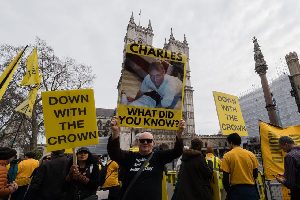 Anti-Monarchy Protest at Commonwealth Day Service in London