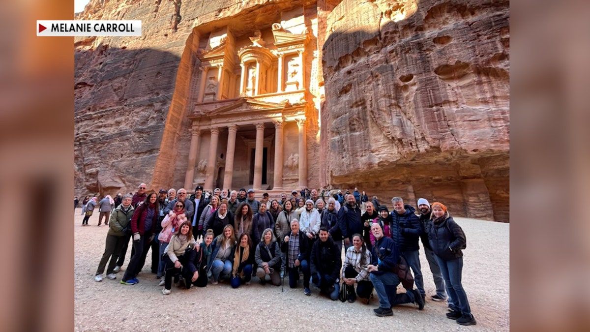 Members of Calvary Chapel Summerville standing in front of Al-Khazneh