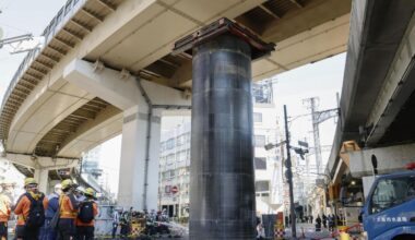 Giant pipe mysteriously bursts through ground, rises 30 feet above road in Japan