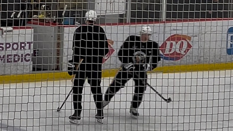 Evgeni Malkin, Sidney Crosby return to practice.