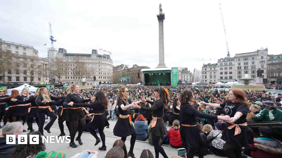 Performers on stage in Trafalgar Square