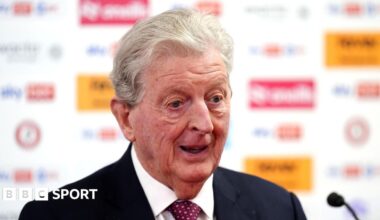 Roy Hodgson talking at a press conference at Bristol City