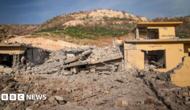 The base of an Kurdish Iranian opposition group hit by Iranian strikes. Photo: 4 March 2026