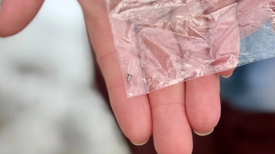  The screw smaller than a thumbnail that was protruding out of Stephanie Faure 's skull. 