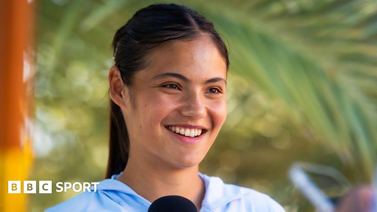 Emma Raducanu talks to media before Indian Wells in 2026