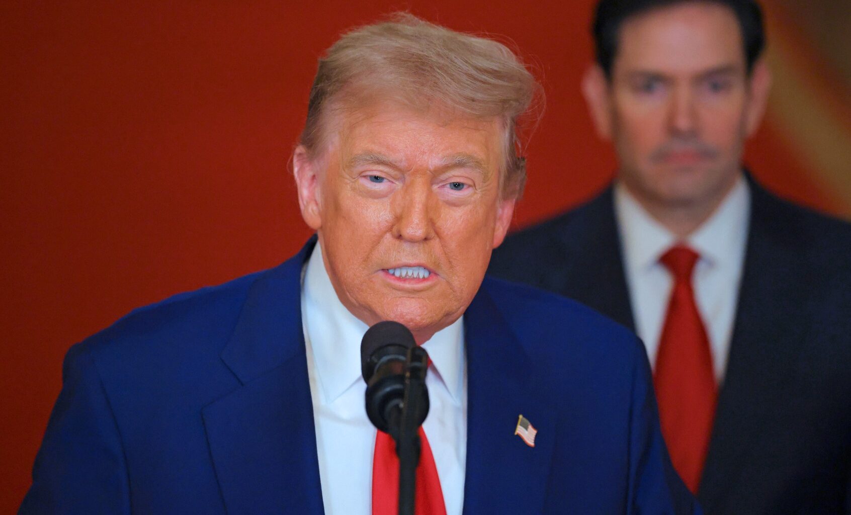 President Donald Trump and Secretary of State Marco Rubio (CARLOS BARRIA/POOL/AFP via Getty Images)