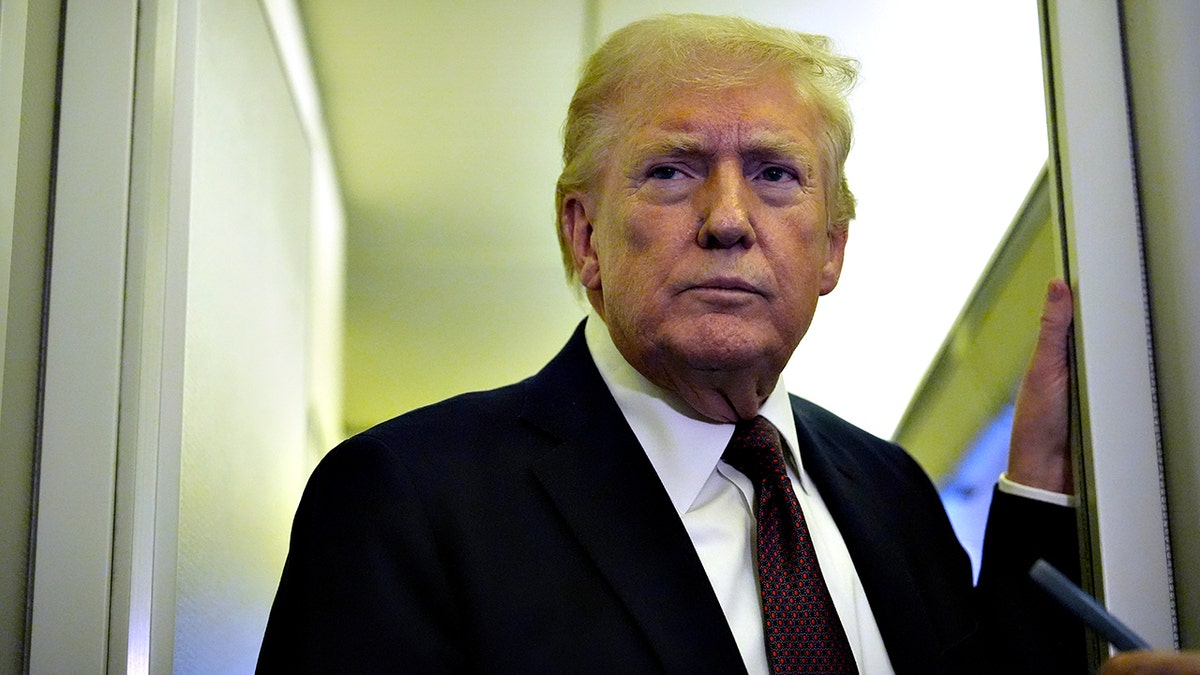 Trump seen on air force one