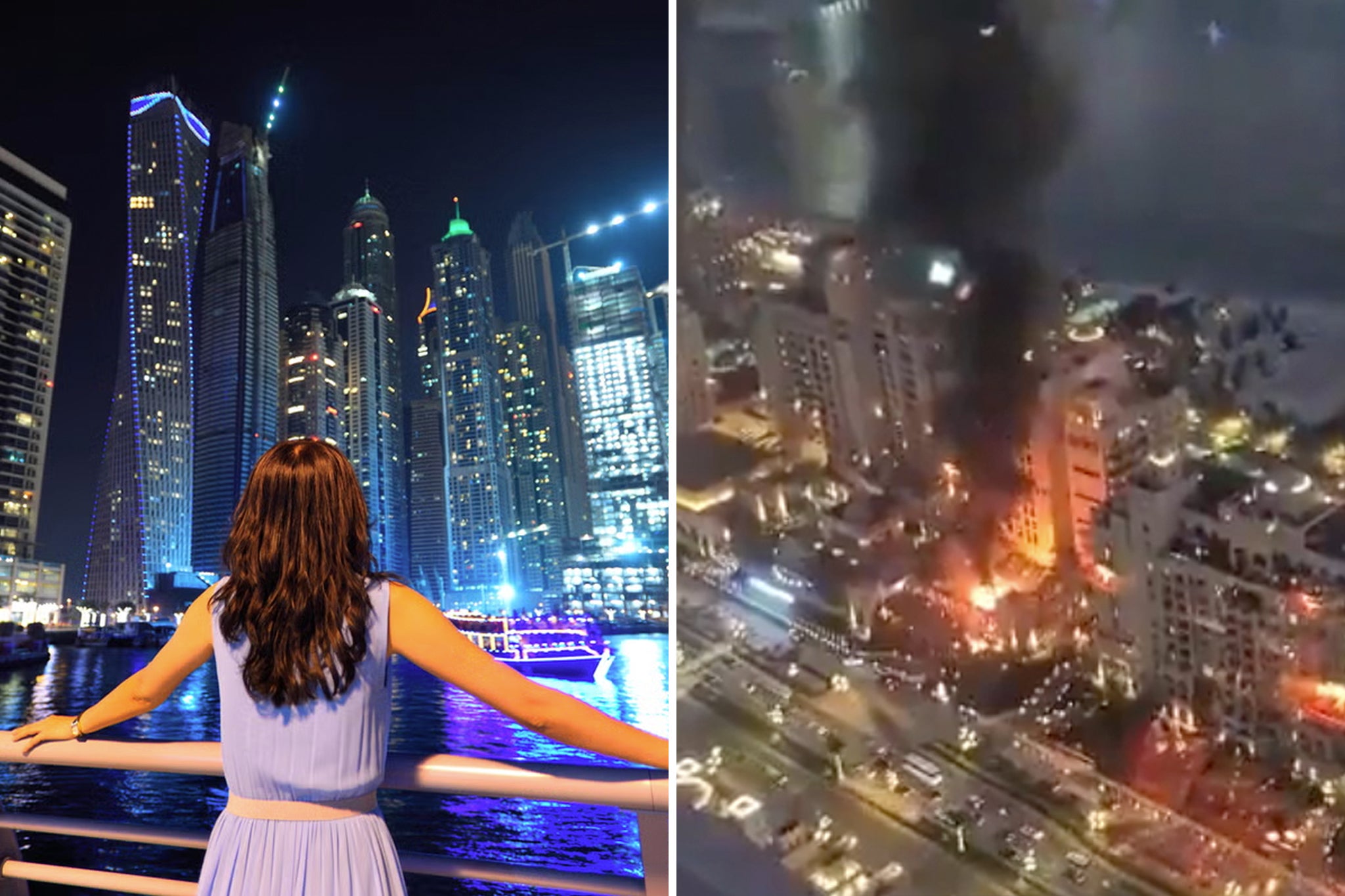 Dubai hotel on fire after Iranian missile strike