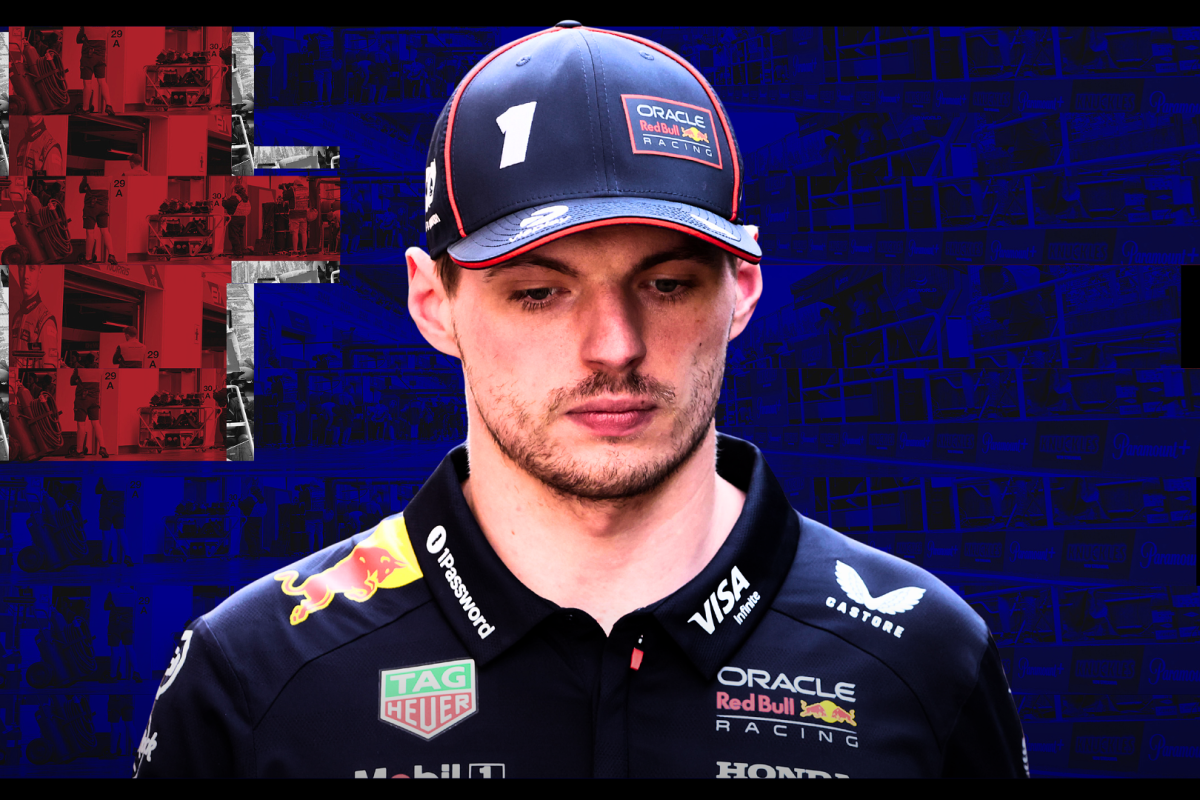 Max Verstappen in front of the Australian flag