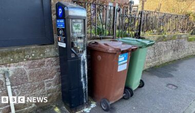 A vandalised parking meter in North Berwick
