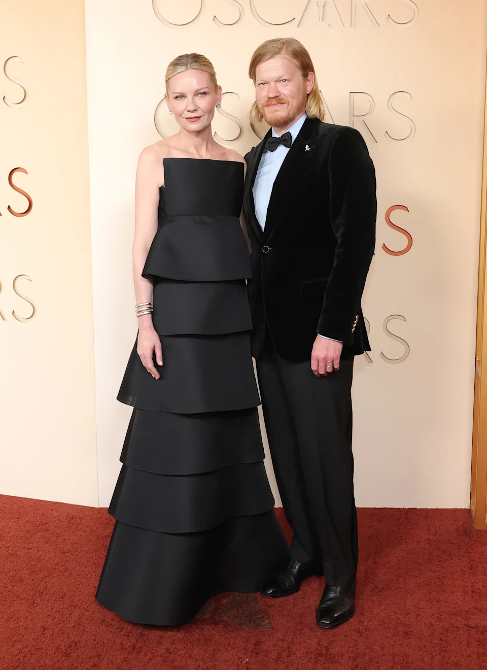 HOLLYWOOD, CALIFORNIA - MARCH 15: (L-R) Kirsten Dunst and Jesse Plemons attend the 98th Oscars at Dolby Theatre on March 15, 2026 in Hollywood, California. (Photo by Mike Coppola/Getty Images)