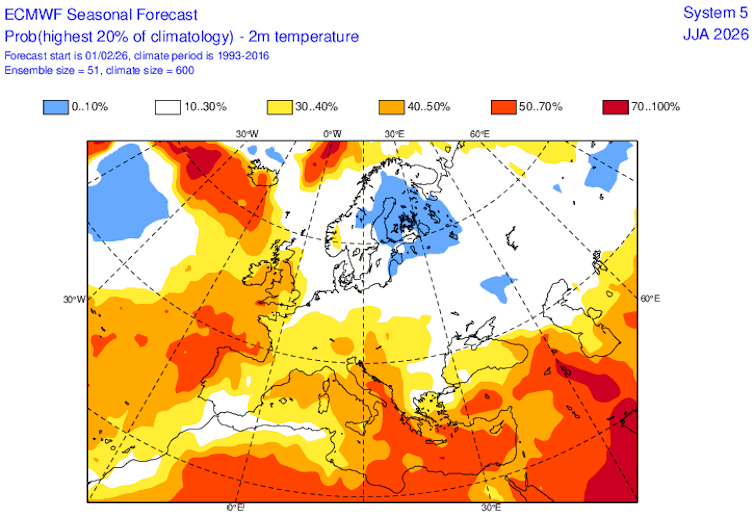 Coloured map of Europe