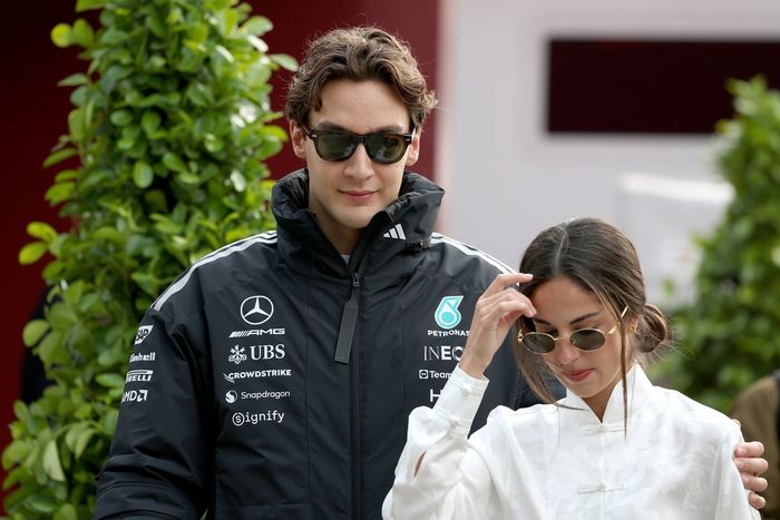 George Russell, Mercedes with Carmen Montero Mundt