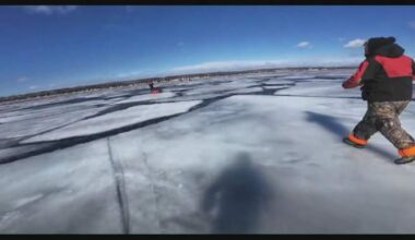 Fisherman describes ‘frantic run’ as ice shelf breaks from Georgian Bay shore
