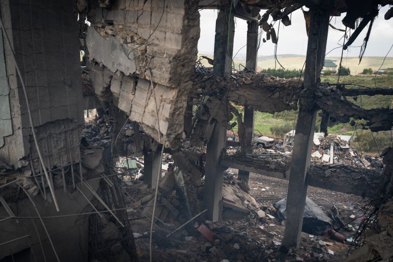 BURJ QALAWIYA, LEBANON - MARCH 15: Aftermath of destruction is seen in the Islamic Health Society on March 15, 2026 in Burj Qalawiya, Lebanon. Friday night's Israeli strike on the health clinic in Burj Qalawiya (also spelled Burj Qalaouiyah) killed 12 healthcare workers, including doctors, nurses, and paramedics, according to the Lebanese health ministry. Israel has continued its aerial and ground assault in Lebanon after Hezbollah, the Iran-backed militant group in Lebanon, launched missiles at Israel in what it said was retaliation for the joint U.S.-Israeli war on Iran. (Photo by Adri Salido/Getty Images)